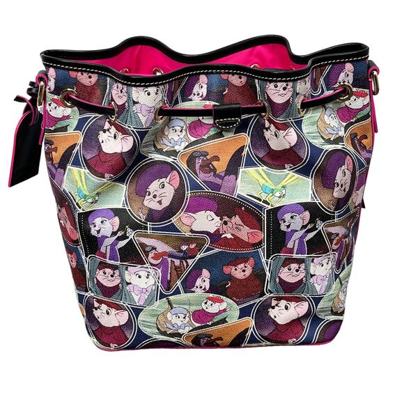 Dooney & Bourke Disney The Rescuers Drawstring Bag Purse Multicolor Printed NEW - Picture 13 of 13